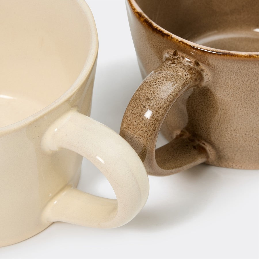 Chocolate & Toffee Reactive Glaze Mugs – Set of 2