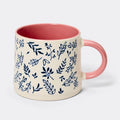 Etched Floral Mug - Pink