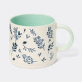 Etched Floral Mug - Blue