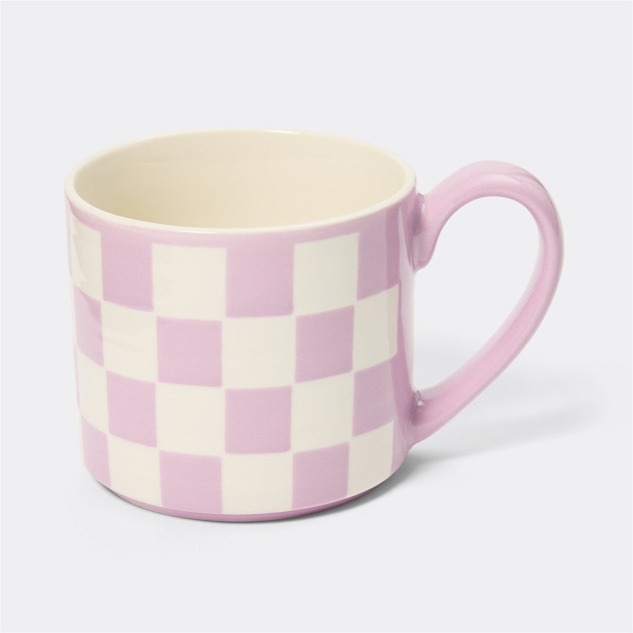 Lilac Check Mug