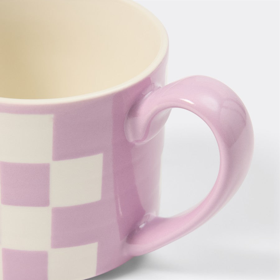 Lilac Check Mug