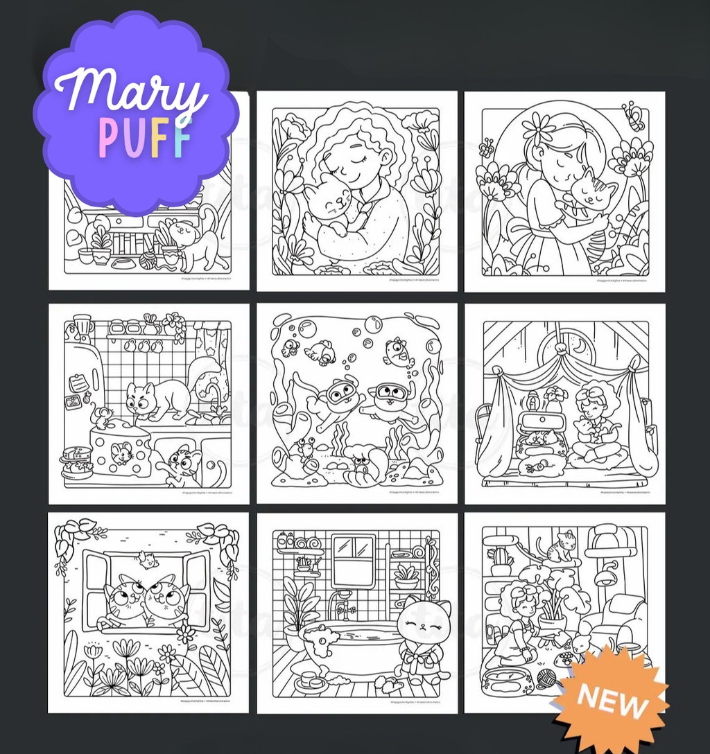 Love Cats - Coloring Book