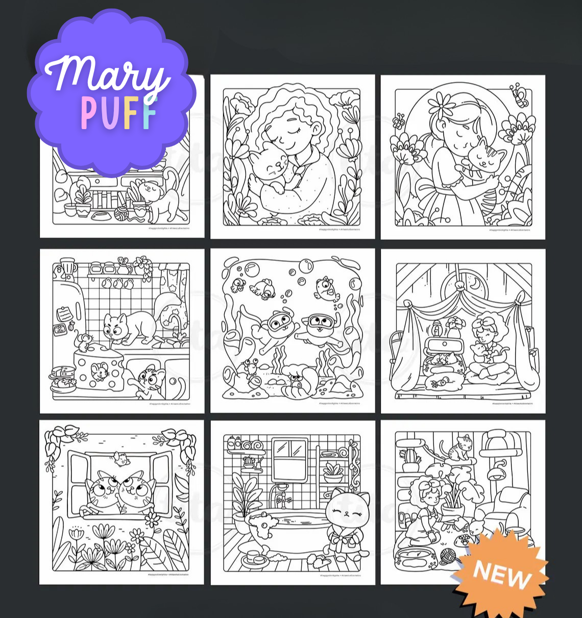 Love Cats - Coloring Book