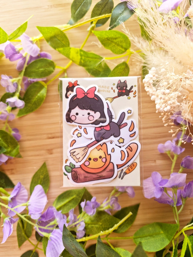 Ghlibli Calcifer Sticker Pack of 4 - Aesthetic Die Cuts