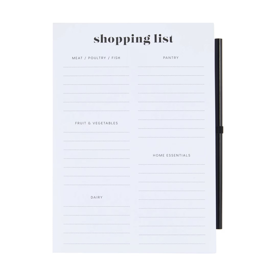 Shopping List Notepad with Pencil - Magnetic To-Do List & Grocery Planner