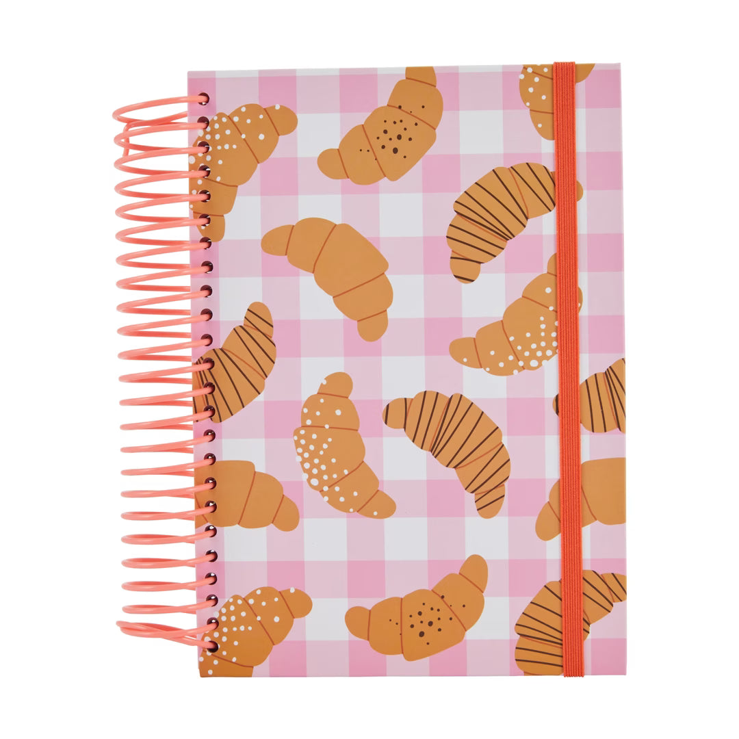 Cute Croissant Spiral Notebook - A5 Ruled Journal for Planning & Writing