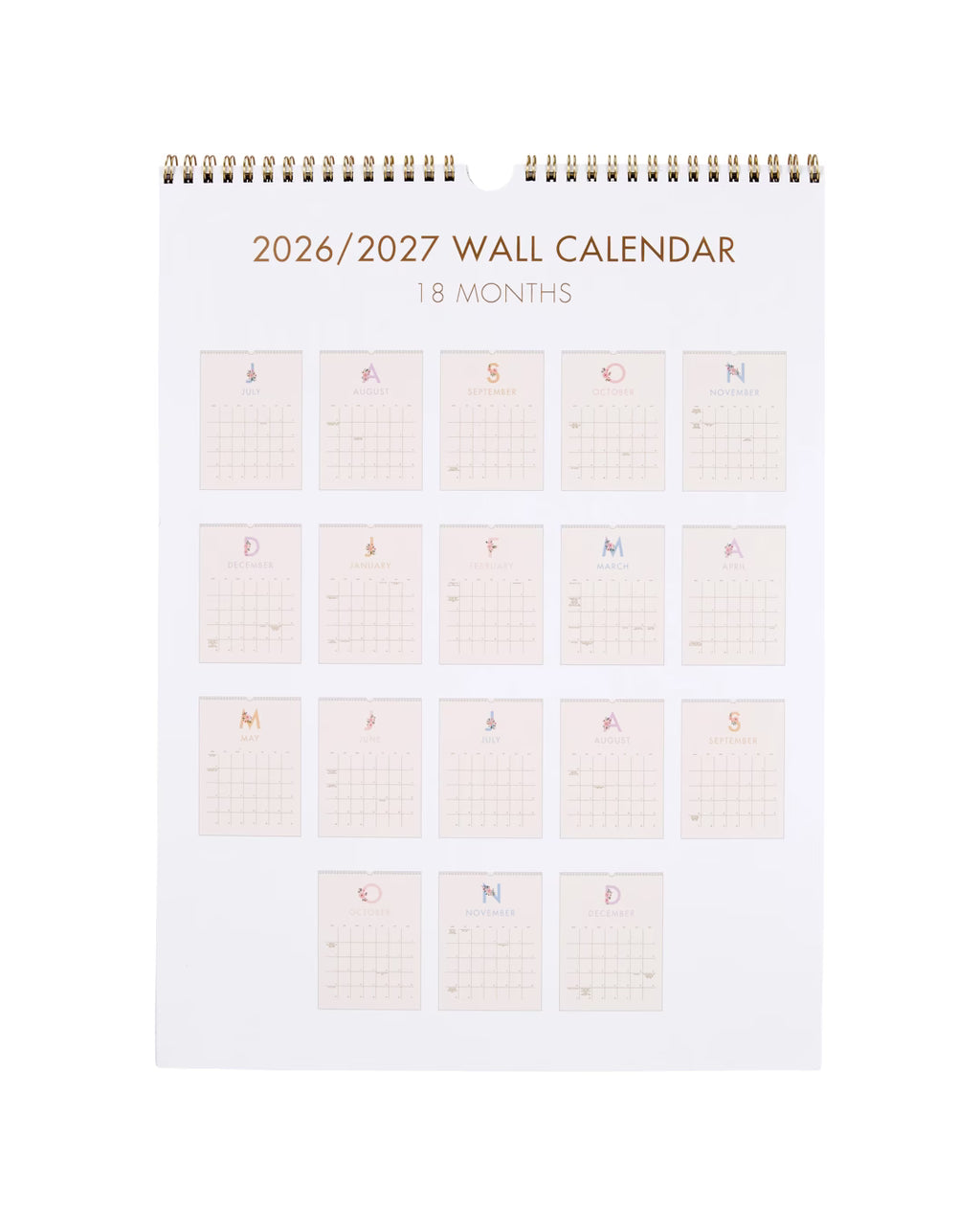 2026/2027 Floral Wall Calendar - 18-Month Hanging Planner