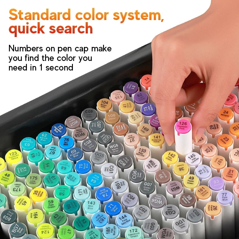 48 Colors Marker Pen Set Alcohol Art Markers Dual Tips Sketching Drawing