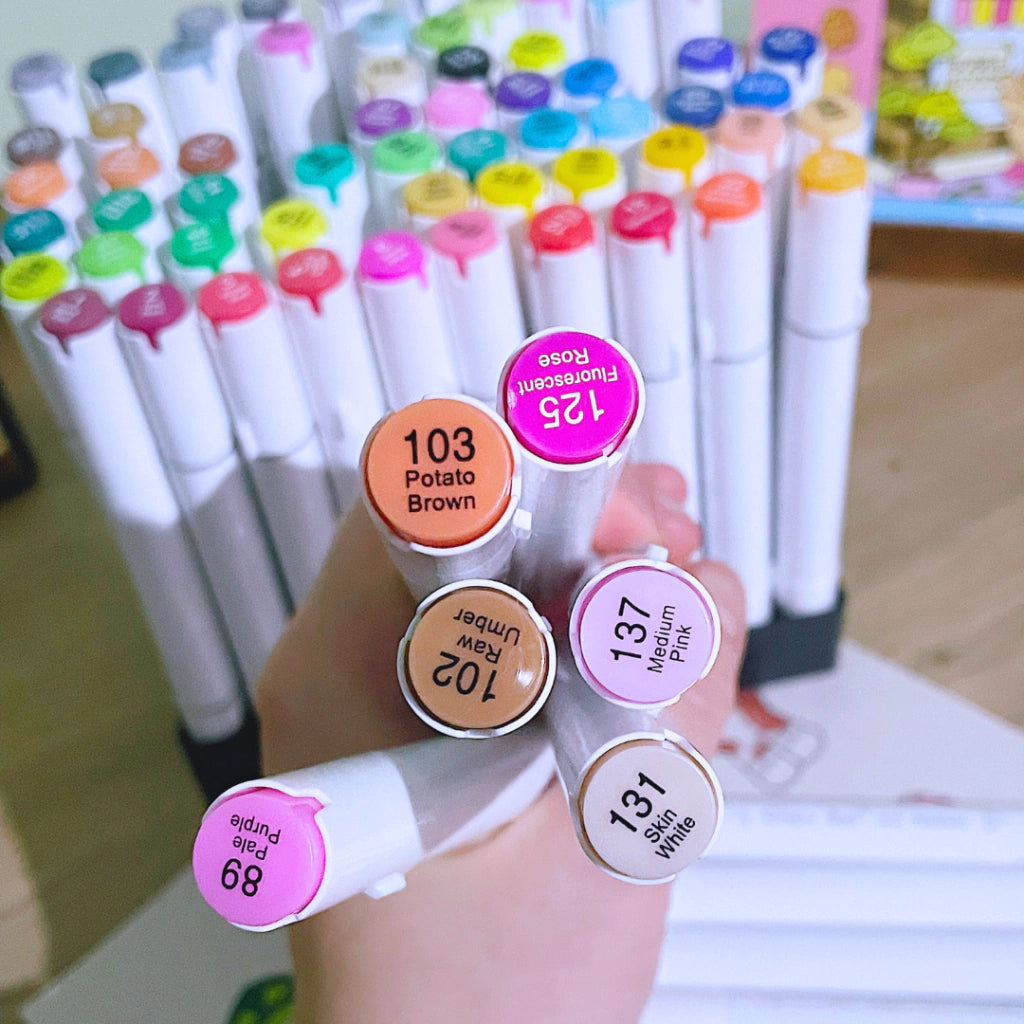 48 Colors Marker Pen Set Alcohol Art Markers Dual Tips Sketching Drawing